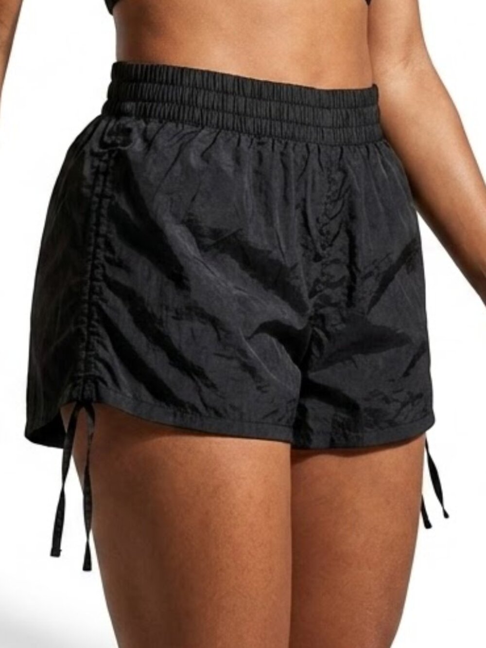 H&M Divided Black Technical Shorts Gorpcore Utility Drawstring Adjustable Small